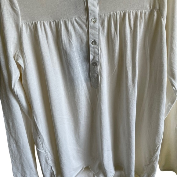 NWT Chaser Ivory Long Sleeve 1/2 Button Down Blouse Size M - Picture 2 of 8